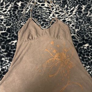 DO+BE Tan Camisole with Artistic Floral Print